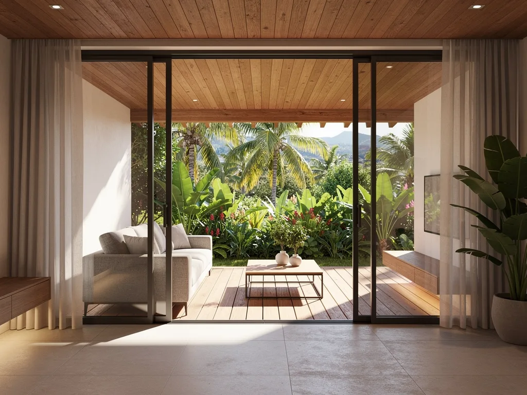 Séjour ouvert sur terrasse couverte (varangue) — projet de maison individuelle, La Réunion